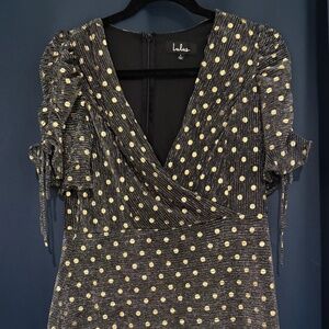 Black polka dot dress
